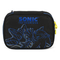 Estojo Box Sonic Azul Preto Escolar Infantil Gamer 100 Pens 36 Elásticos Organizador Resistente Estudos