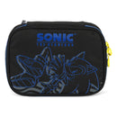 Estojo Box Sonic Azul Preto Escolar Infantil Gamer 100 Pens 36 Elásticos Organizador Resistente Estudos