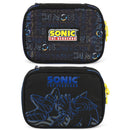 Estojo Box Sonic Azul Preto Escolar Infantil Gamer 100 Pens 36 Elásticos Organizador Resistente Estudos