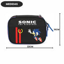 Estojo Box Sonic Preto 100 Pens 36 Elástico Escolar Volta as Aulas Game Juvenil Masculino Organizador