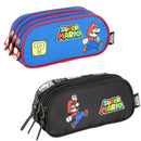 Estojo Triplo Escolar Super Mario Juvenil 100 Pens Espaçoso Volta às Aulas Nintendo Estudo Game Ponto Criativo