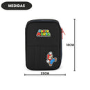 Estojo Box Super Mario Bros Azul Preto Escolar 100 Pens Organizador 36 Elásticos Volta As Aulas