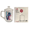 Caneca de Vidro 380ML Com Tampa Stitch Angel e Love Presente Leite Chá Café Disney Ponto Criativo