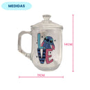Caneca de Vidro 380ML Com Tampa Stitch Angel e Love Presente Leite Chá Café Disney Ponto Criativo