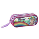 Kit Mochila Costa Mala Bolsa Unicórnio Lancheira Térmica Duas Alças Estojo Duplo Feminino Infantil Escolar Lanchinho Clio Megalomania