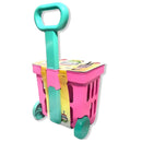 Brinquedo Carrinho de Feira Alça Regulável Infantil Diversão Vermelho Rosa PakiToys Megalomania