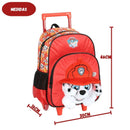 Mochila de Carrinho Infantil Patrulha Canina Chase Marshall Volta Aulas Escolar Passeio Criança Ponto Criativo