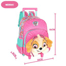 Mochila de Rodinha Patrulha Canina Skye Rubble Volta as Aulas Infantil Carrinho Criança Escolar Ponto Criativo