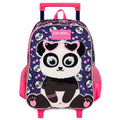 Mochila de Rodinhas Infantil Urso Panda Marrom Escola Meninas Passeio Creche Criança Volta Aulas Ponto Criativo