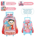 Mochila de Rodinha Infantil Turma da Mônica Magali Carrinho Volta as Aulas Menina Criança Escolar IC41346MN Ponto Criativo