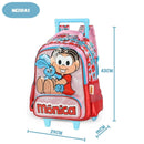 Mochila de Rodinha Infantil Turma da Mônica Magali Carrinho Volta as Aulas Menina Criança Escolar IC41346MN Ponto Criativo