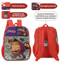 Mochila de Costas Escolar Infantil Feminina Masha e Urso - Luxcel
