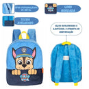 Mochila de Costas Patrulha Canina Veludo Infantil Volta as Aulas Passeio Chase Marshall Criança Ponto Criativo