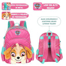 Mochila de Costas Juvenil Desenho Patrulha Canina Skye e Rubble Unissex Escolar Passeio Ponto Criativo
