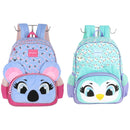 Mochila Costas Coala Coruja Meninas Escolar Fofo Pelúcia Violeta Verde Infantil Juvenil Grande Ponto Criativo