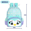 Mochila Costas Coala Coruja Meninas Escolar Fofo Pelúcia Violeta Verde Infantil Juvenil Grande Ponto Criativo