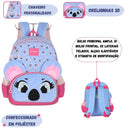 Mochila Costas Coala Coruja Meninas Escolar Fofo Pelúcia Violeta Verde Infantil Juvenil Grande Ponto Criativo