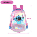 Kit Mochila De Costas e Estojo Box Stitch Disney Holográfico Roxo Escolar Infantil Volta As Aulas Estudos