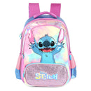Kit Mochila De Costas e Estojo Box Stitch Disney Holográfico Roxo Escolar Infantil Volta As Aulas Estudos