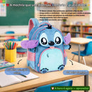 Mochila De Costas Stitch Angel Disney Plush 3D Infantil Escolar Volta As Aulas Passeio Viagem Estudos