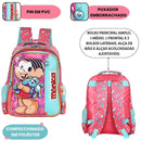 Kit Mochila De Costas e Estojo Box Turma Da Mônica Holográfico Pink Infantil Escolar Volta As Aulas Passeio Estudos Viagem