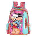 Kit Mochila De Costas e Estojo Box Turma Da Mônica Holográfico Pink Infantil Escolar Volta As Aulas Passeio Estudos Viagem