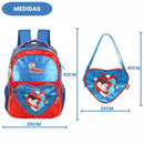 Kit Mochila De Costas e Estojo Duplo Turma Da Mônica Azul Cintilante Infantil Escolar Volta As Aulas Estudos Espaçosa