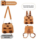 Mochila Tira Colo UP4YOU Capivara 3D Plush Juvenil Resistente Viagem Passeio Alça Ajustável Durável