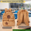 Mochila de Costas Capivara Infantil Peluciada Marrom Escolar Passeio Viagem Criança Macia Estilosa Leve Espaçosa