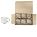 Jogo de Xícara De Vidro Com 6 Peças 120ml Café Chá Resistente Elegante Presente Sofisticado Mãe Pai
