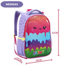 Kit Mochila Costas Infantil Slime Escolar Lancheira Estojo Mochila Volta as Aulas Menina Passeio Ponto Criativo
