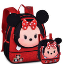 Kit Mochila De Costas TsumTsum Minnie Disney Infantil Escolar Meninas Lancheira Térmica Espaçosa