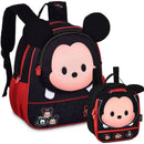 Kit Mochila Costas Bolsa Mickey Mouse Disney Lancheira Térmica Lanche Escolar Unissex Infantil Megalomania