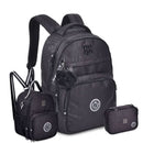 Kit Mochila Costas Rebecca Bonbon Lancheira Térmica Preto Estojo Box Juvenil Escolar Meninas Clio Megalomania