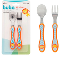 Kit Talher Bebê Introdução Alimentar Infantil Garfo + Colher Leão Buba Megalomania