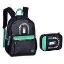 Kit Mochila de Costas e Estojo Box Demon Slayer Corps 100 Pens Escolar