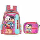Kit Mochila De Costas e Estojo Box Turma Da Mônica Holográfico Pink Infantil Escolar Volta As Aulas Passeio Estudos Viagem