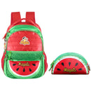Kit Mochila De Costas e Estojo Duplo Turma Da Mônica Magali Formato Melancia Infantil Escolar Menina