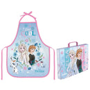 Kit Pasta Escolar Infantil Com Alça e Avental PVC Frozen Disney Volta As Aulas Criativo Arte Durável