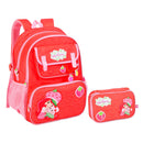 Kit Mochila de Costas e Estojo Box Moranguinho Vermelho Escolar Volta as Aulas Menina Infantil 100 Pens Clio