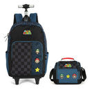 Kit Mochila De Costas e Lancheira Térmica Super Mario Bros Nintendo Games Azul Infantil Escolar Volta As Aulas Estudos