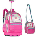 Kit Mochila De Carrinho Lancheira Térmica Holográfica Rosa Rebecca Bonbon Juvenil Feminino Escolar