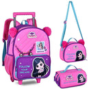 Kit Mochila De Carrinho e Lancheira Térmica e Estojo Triplo Luluca Youtuber Escolar Feminino Juvenil