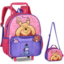 Kit Mochila De Carrinho e Lancheira Térmica Ursinho Pooh Disney Infantil Escolar Volta As Aulas