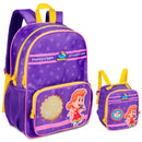Kit Mochila De Costas e Lancheira Térmica Roxa 3 Palavrinhas Desenho Música Infantil Escolar Volta As Aulas