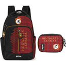 Kit Mochila De Costas e Estojo Box 100 Pens Harry Potter Hogwarts Express Vermelho Volta As Aulas Passeio Viagem