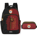 Kit Mochila De Costas e Estojo Duplo 60 Pens Harry Potter Hogwarts Express Juvenil Volta As Aulas Escolar