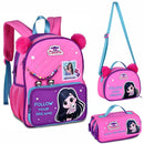 Kit Mochila De Costas e Lancheira Térmica e Estojo Triplo Luluca Feminino Juvenil Escolar Youtuber