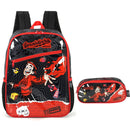 Kit Mochila De Costas e Estojo Simples Preto Enaldinho Youtuber UP4YOU Infantil Escolar Volta As Aulas