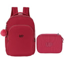 Kit Mochila De Costas E Estojo Box UP4YOU Vinho Juvenil Escolar Feminino Volta As Aulas Resistente